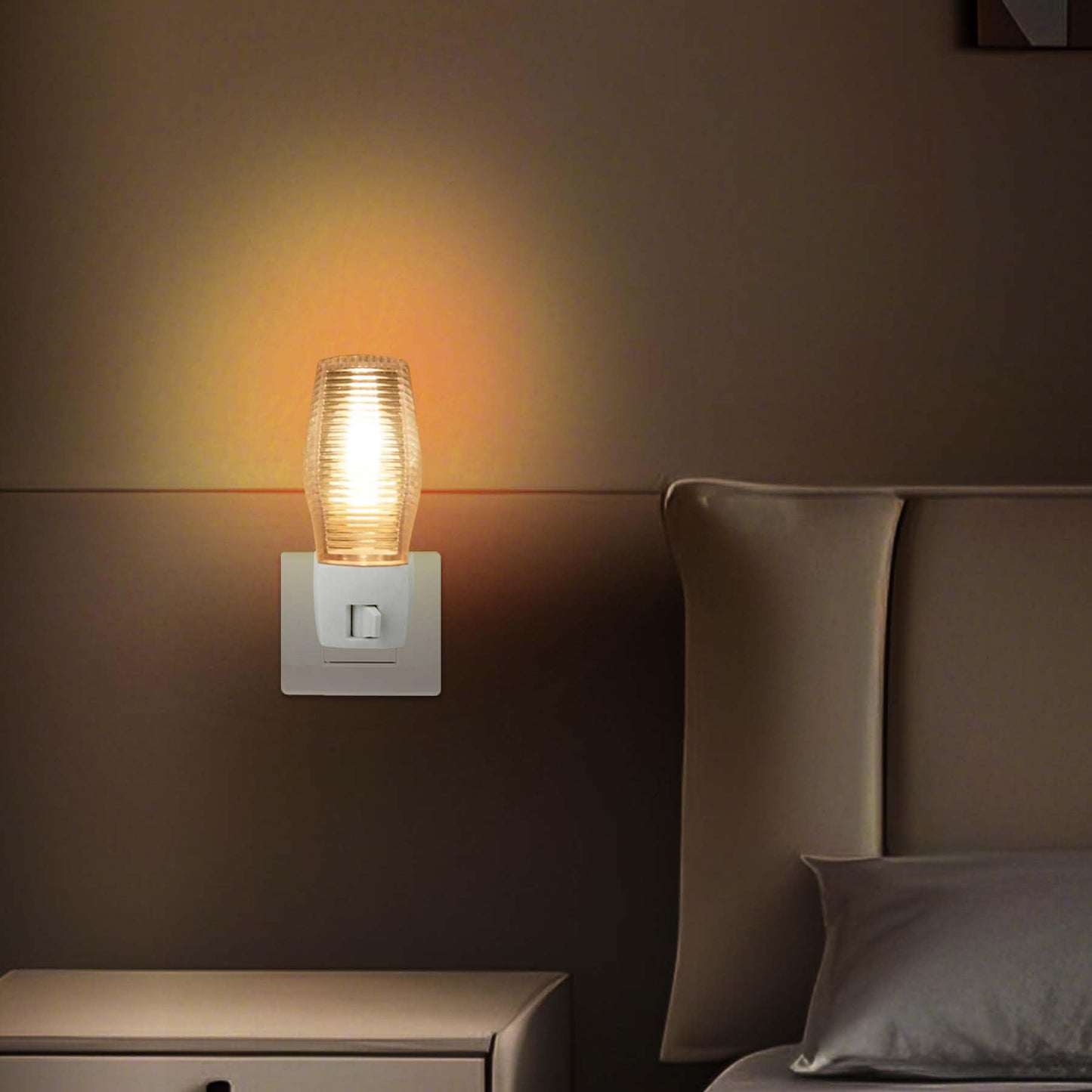 OSKOS 6 Pack, Plug in Night Light with Manual On/Off Switch, 7W Incandescent Bulb Included, ETL Listed.