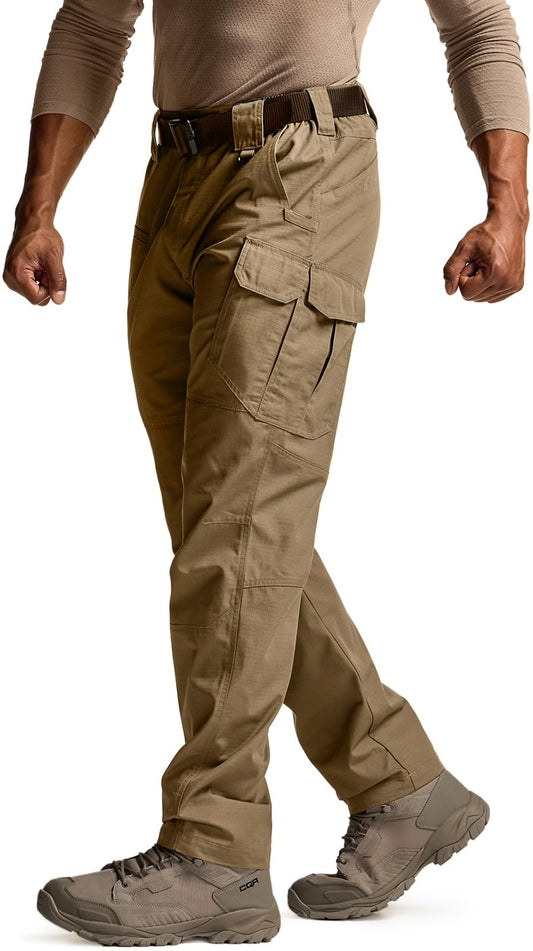 CQR Men's Tactical Pants, Water Resistant Ripstop Cargo Pants, Lightweight EDC Work Hiking Pants, Outdoor Apparel, Raider Mag Pocket Cougar, 38W x 32L