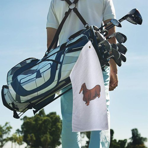 Style In Print Golf Towel Dachshund Cotton Bag Accessories White Design Only