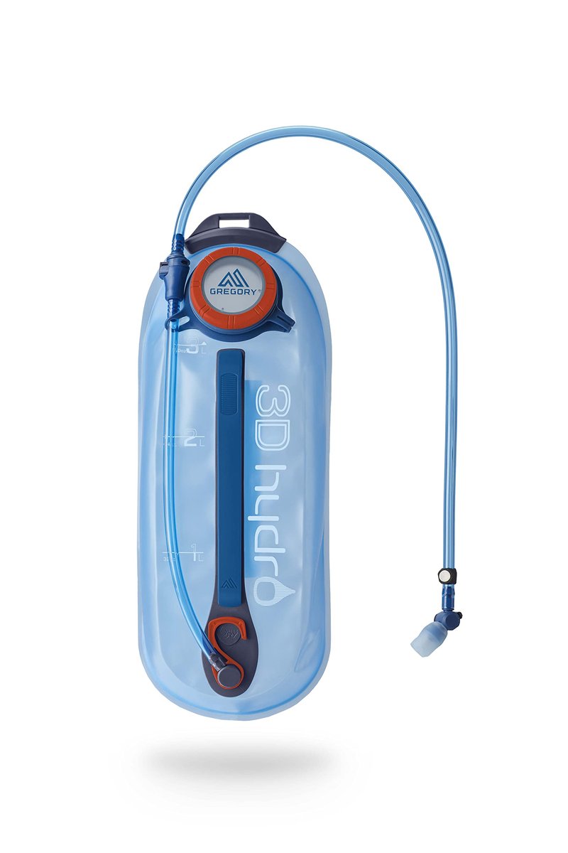Gregory 3D Hydro 3L Day Hiking/Backpacking Hydration Water Reservoir/Bladder, Ocean/Orange