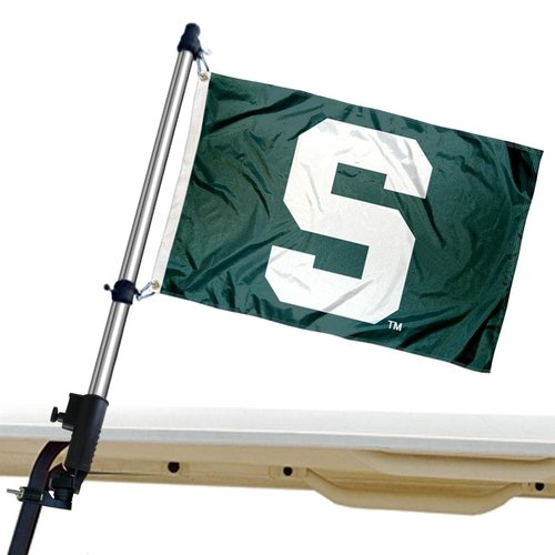 College Flags & Banners Co. Michigan State Spartans Golf Cart Flag Pole and Holder Mounting Bracket
