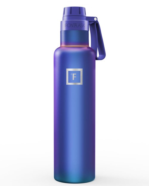 IRON °FLASK Camping & Hiking Hydration Flask with Straw, BPA-Free Insulated Stainless Steel Sports Water Bottle - 32 oz Sand