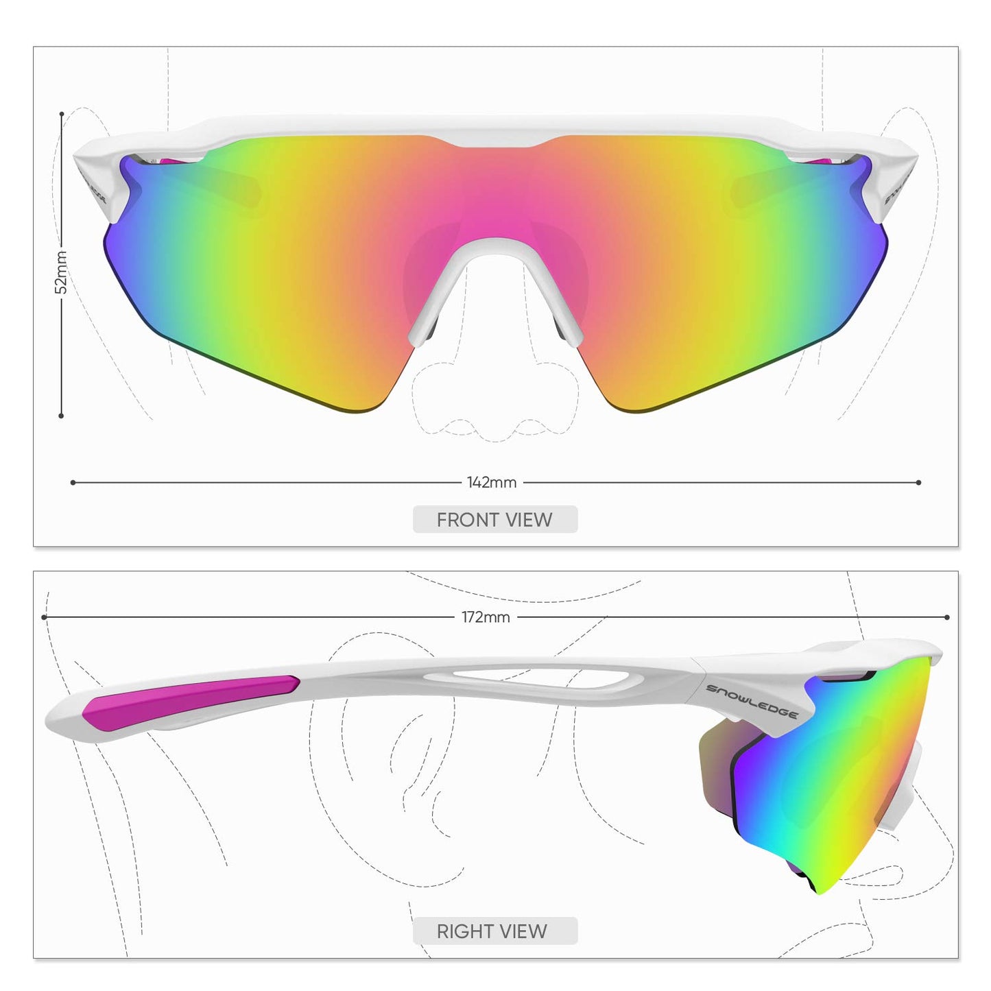 Sports Sunglasses Bike Cycling Sunglasses for Men Women with 5 Interchangeable Lens,Polarized Sunglasses with Anti-Uv400 for Driving Fishing Golf