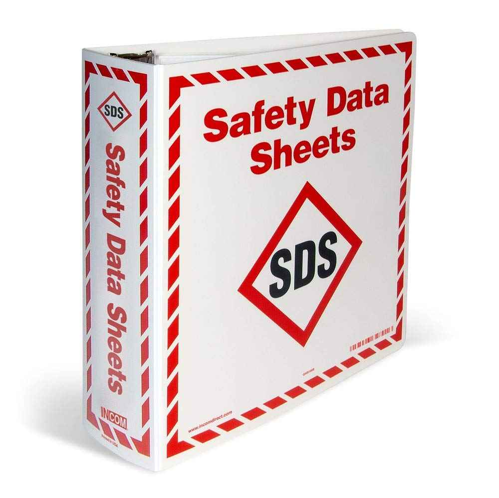 INCOM Manufacturing HazCom 2012 Safety Data Sheets (SDS) Storage Binders, A - Z Dividers, Red and White, Large, 3.0 Inch Slant D Ring, GHS1049