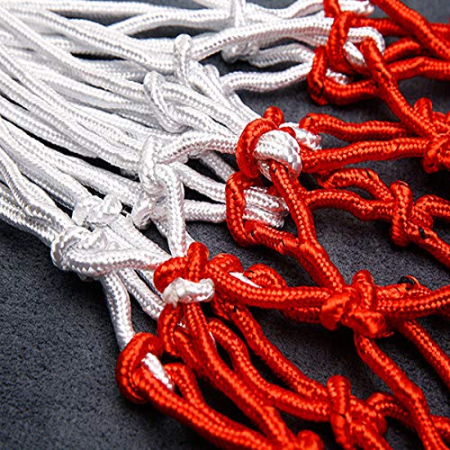 Heavy-Duty All-Weather Basketball Net - 12 Loop Replacement - Red & White
