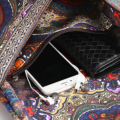 Canvas Yoga Mat Bag with Large Storage Pockets - Ancient Totem
