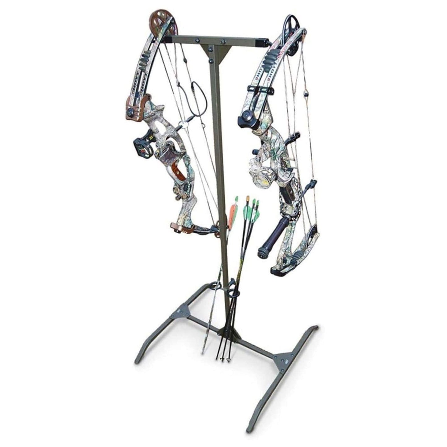 HME Reliable Stable Convenient Lightweight Durable Portable Dual-Sided Versatile Archery Hard Surface Bow Practice Hanger with Archer's Arrow Caddies Included