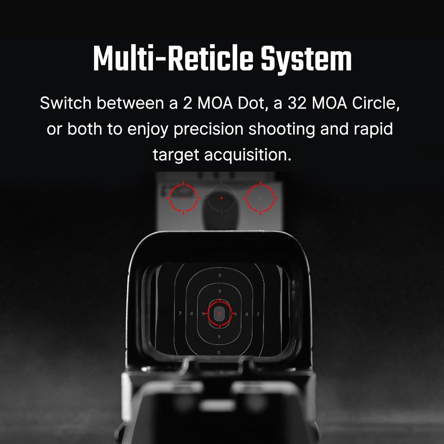 OSIGHT SE Enclosed Micro Reflex Sight - Compact 2 MOA Dot & 32 MOA Circle Reticle for RMSc/K Footprint