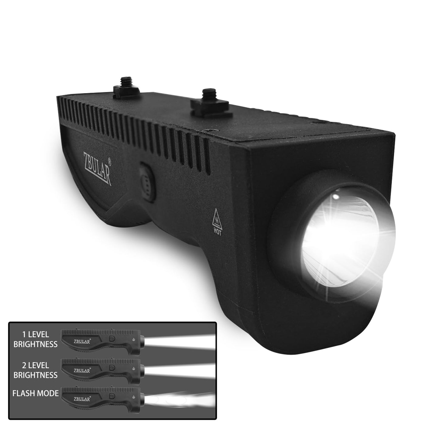 ZBULAR 1450 Lumens Flashlight Light,Dual Switch,Strobe Function,Easy to use,USB-C Rechargeable