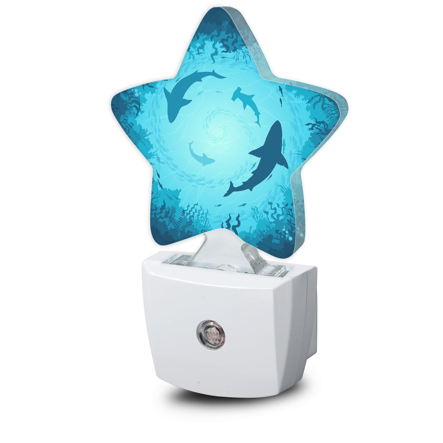 Sharks Vortex Under The Sea Night Lights Plug in Wall Lamp Smart Dusk to Dawn Sensor for Home Decorative,Kids Room Bedroom Bathroom Kitchen Hallway Gifts