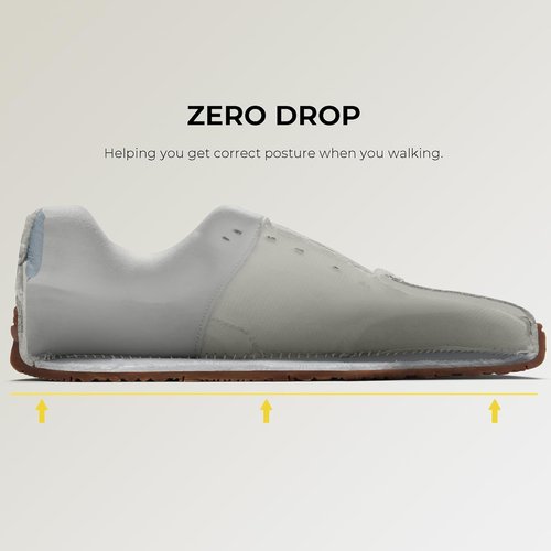 AIRHAS Women's Barefoot Sneakers - Wide Toe Box, Zero Drop, Vegan Leather, Comfortable Walking Shoes