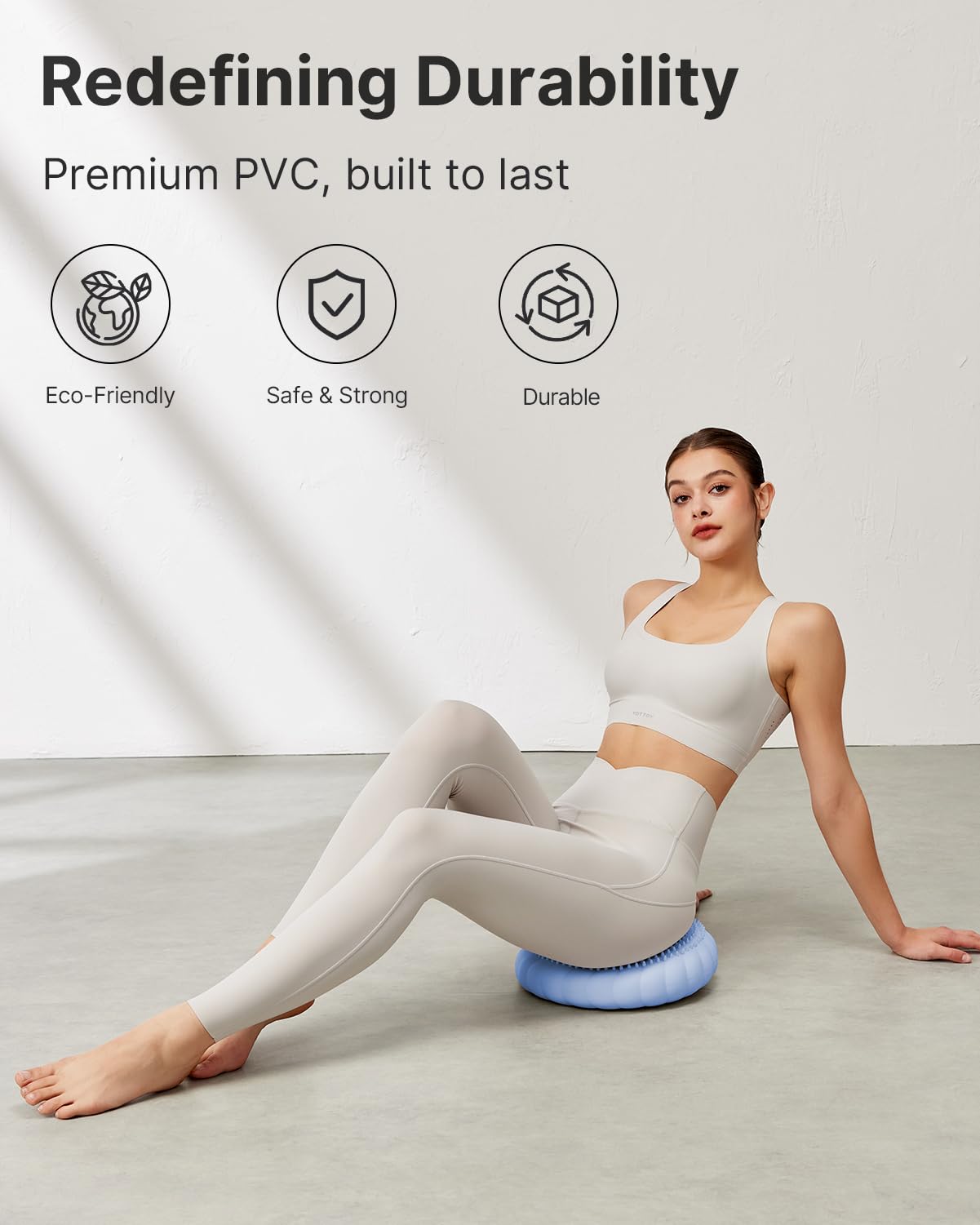 YOTTOY Wobble Cushion-Stability Wiggle Seat with Pump, Balance Disc for Yoga Core Training, Posture Correction, Sensory Focus, Wobble Seat for Office or Classroom Use (Blue)