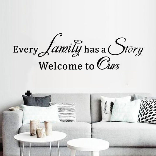 Inspirational Family Wall Stickers for Bedroom: Home Quotes Motivational Vinyl Art Wall Decals for Living Room Kitchen Apartment Bathroom - Every Family Has a Story 25" X 7"