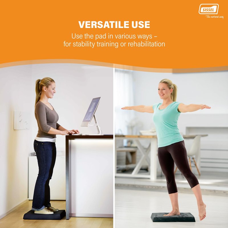 SISSEL Balancefit Pad Black | Balance & Coordination Training | Non-Slip, TPE | Indoor & Outdoor | 264 Pounds Capacity | Versatile & Safe