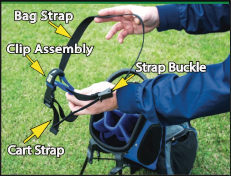 BagBolt | Golf Cart Strap Replacement | Fast Install | Eliminates Twisting, Leaning, and Falling Off | Golf Bag Accessory | Secures Any Size Bag