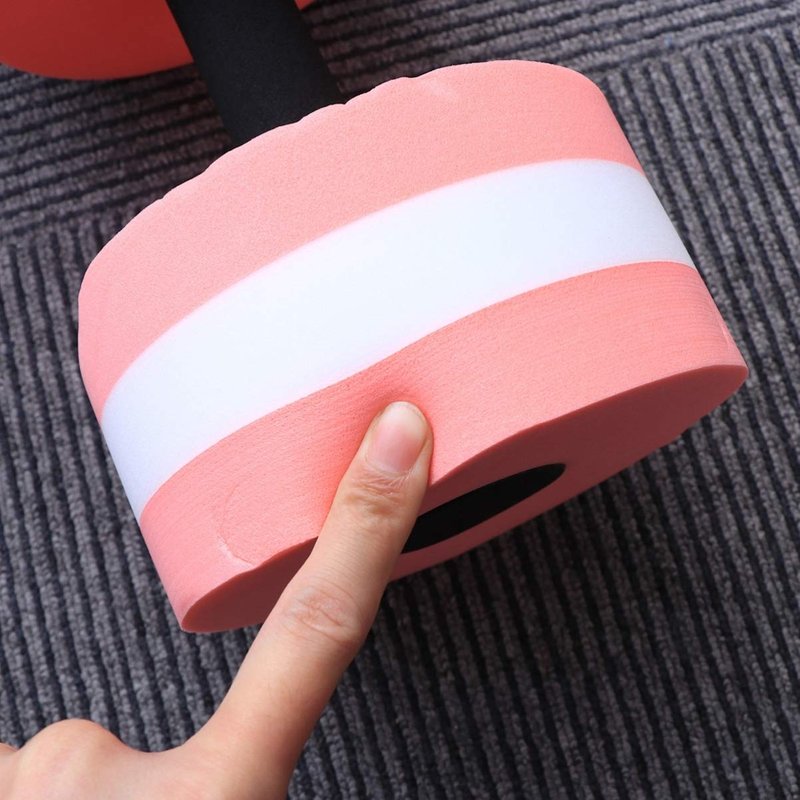 SEWACC 2Pcs Aquatic Exercise Dumbbells Water Dumbells Foam Water Weights Aquatic Fitness Equipment for Water Aerobics (Pink)