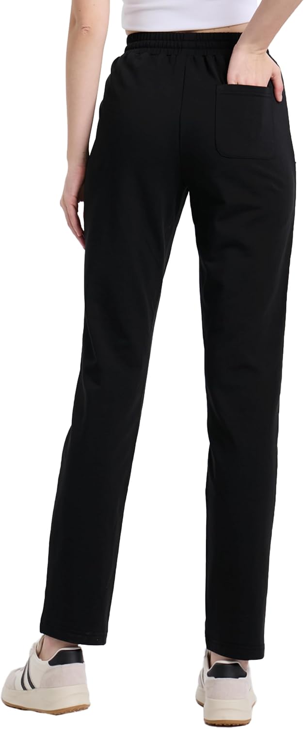 SEVEGO Women's Cotton Yoga Sweatpants - Tall Fit with Zipper Pockets | Soft Casual Joggers in 30"/32"/34"/36" Sizes