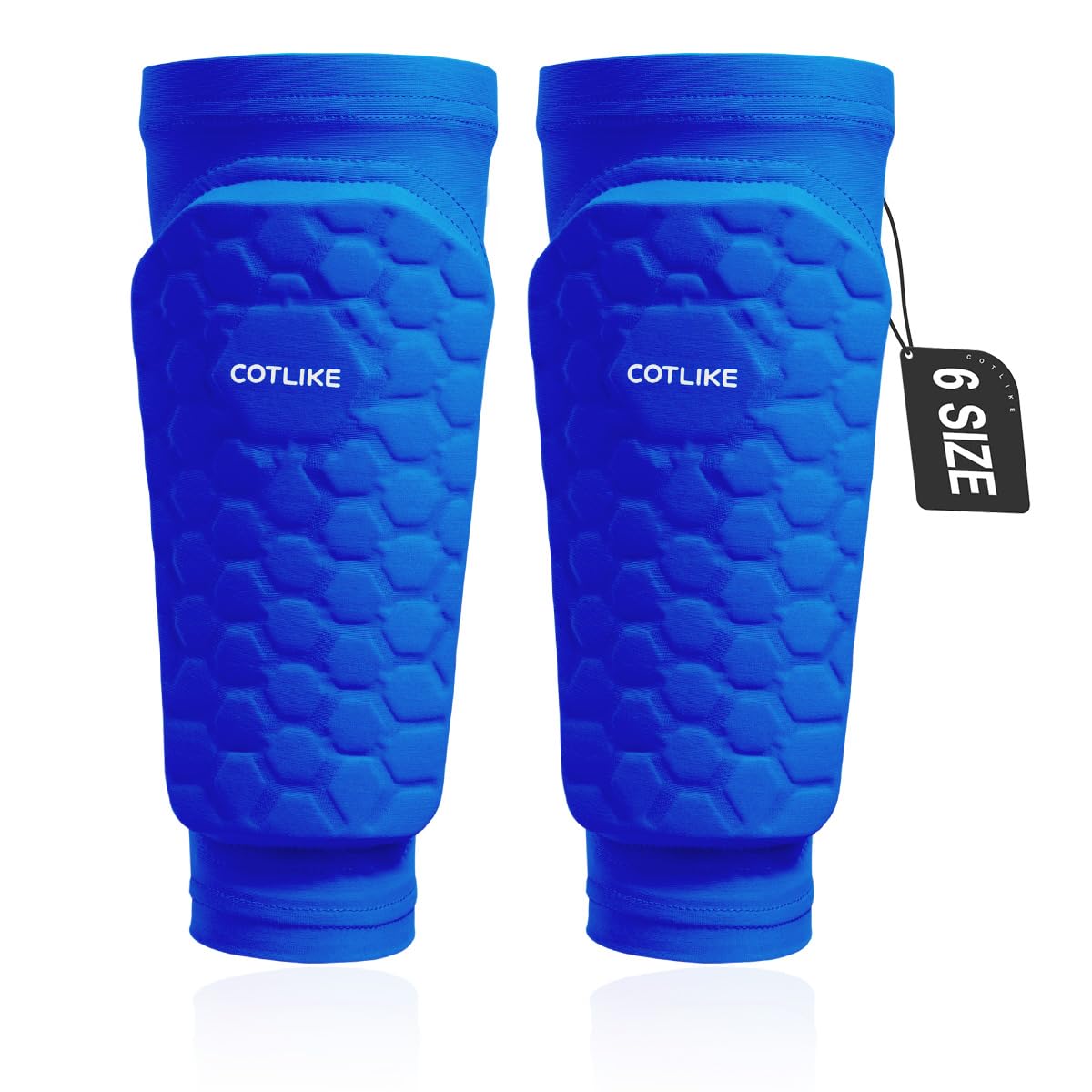 Soccer Shin Guards for Kids Youth Adults, Ski Shin Guards Sleeves for 2-18 Years Old Boys Girls Men, Calf Compression Sleeve with Honeycomb Pads, Espinilleras de Futbol para Hombres (Blue, XS)