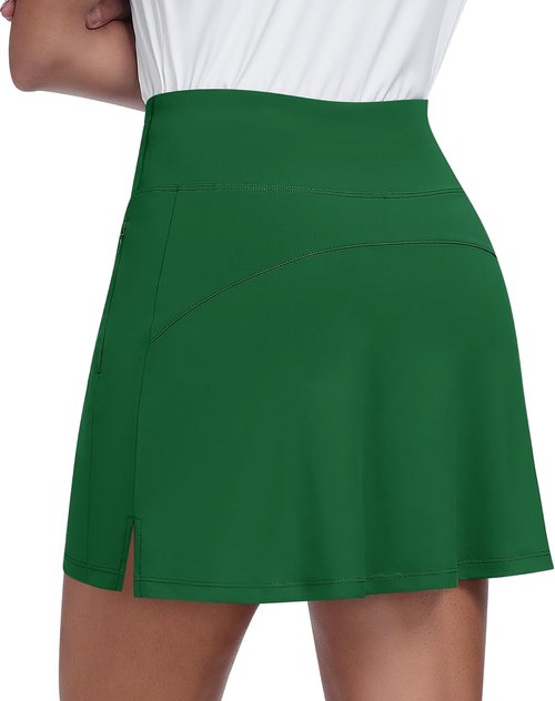 JoyGirl 16" Women's Golf Skirts - High Waisted Athletic Skorts with Zipper Pockets