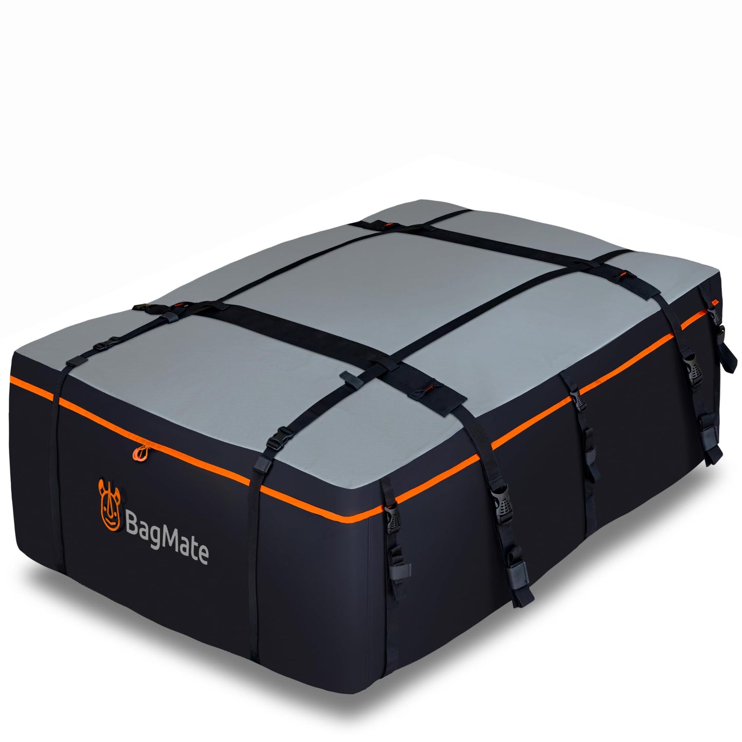 BagMate 23 Cubic Feet Roof Bag – Safety Tested Heavy-Duty Waterproof Rooftop Cargo Carrier for All Cars & SUVs (with or Without Rack) – Includes Protective Mat & Storage Bag – Military-Grade 840D PVC