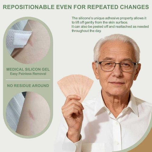 Hysimedy Silicone Adhesive Bandages - Large 2"x4" | Hypoallergenic, Flexible, Latex-Free for Sensitive Skin - 20 Count
