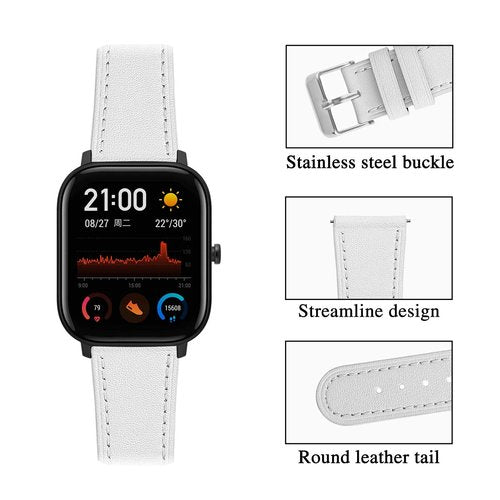 FitTurn Compatible with FITVII H56 HM57 HM78, RUIMEN D1 H1, TOOBUR IDW16, KEEPONFIT IDW21, TOZO S5 Fitness Tracker Bands Leather Quick Release Watch Band Strap for FITVII H56 Fitness Tracker (Tricolor*C)
