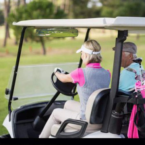 Golf Cart Rear View Mirror，HKOO Golf Cart Mirrors Contains Folding Side Mirrors and Non-destructive installation Rear View Mirror Universal for Club Car DS Precedent/EZGO TXT RXV/Yamaha