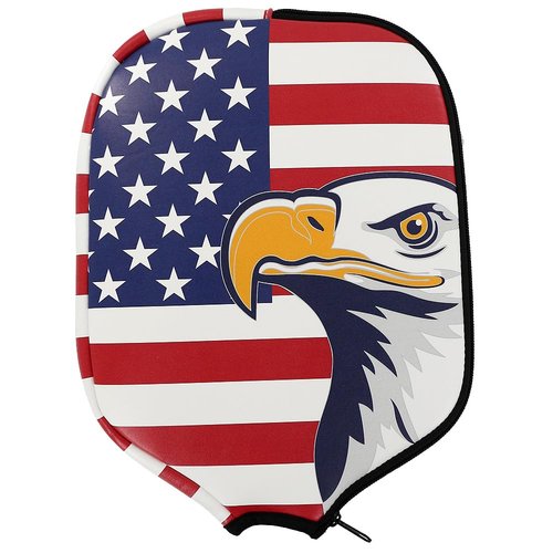 GOLTERS Pickleball Paddle Cover 11.8” L x 9" W American Flag Eagle Pattern Perfect For Most Paddle PU Leather Paddle Cover Protect Your Paddle From Scratches Dings and Dents (Eagle)