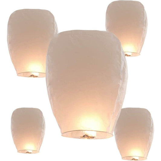 10 Pack White Color Paper Lanterns with Marker Pen for DIY Suitable for Family, Weddings, Birthdays, Memorials and Parties
