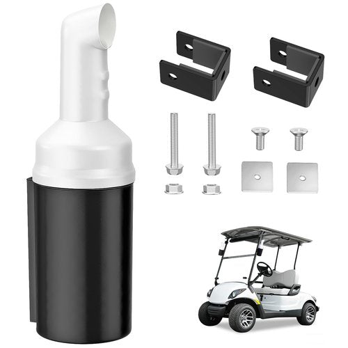 CLUBRALLY Golf Cart Sand Bottle with Holder, Universal No Drilling Sand Bottle Kit, Large Capacity Divot Filler Sand Container, Fits Club Car, EZGO, Yamaha with 1" Square Tubes -1 Pack