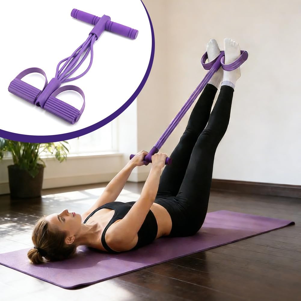 Skiennix Pedal Resistance Band - 6-Tube Multifunctional Workout System for Abdomen, Arms, Legs