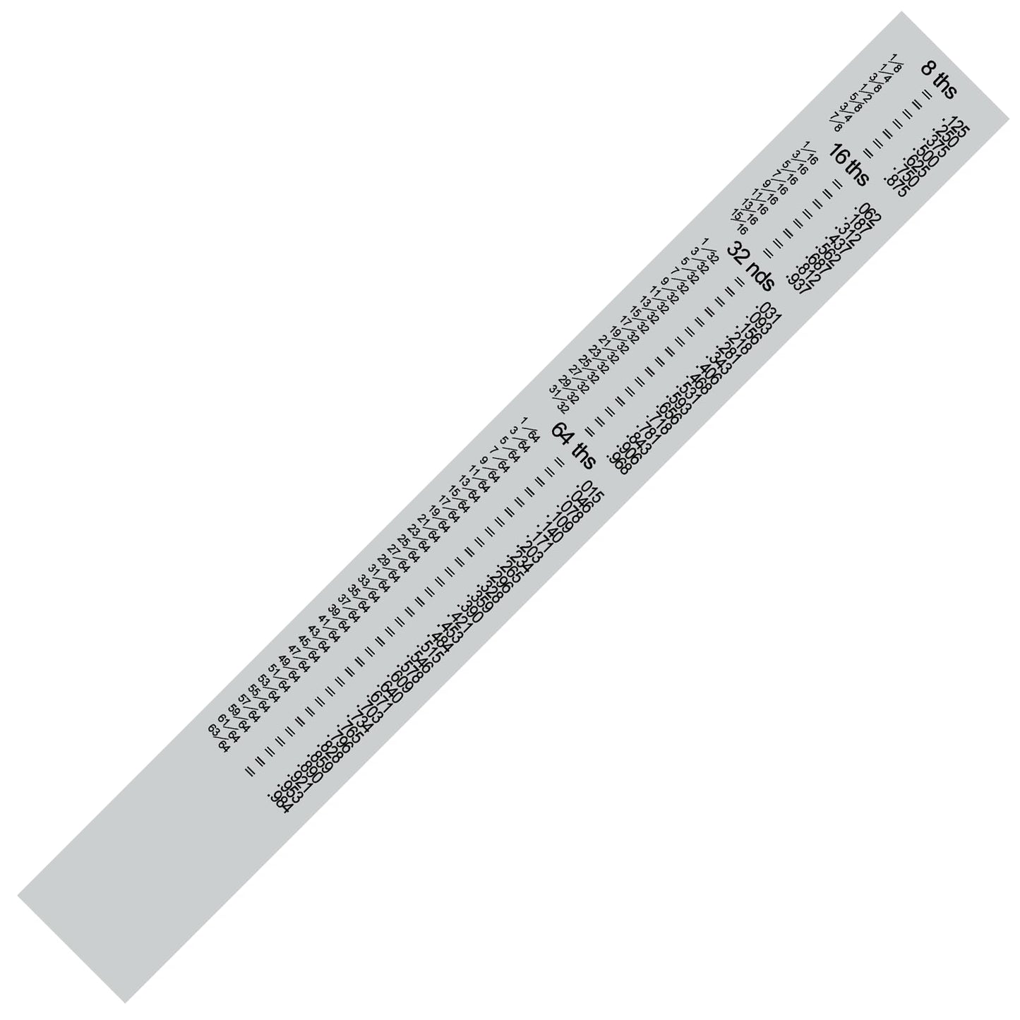 PEC Tools 6“ Rigid Steel Ruler, Precision Stainless Steel Ruler, 1/32” and 1/64" Graduations on Front, Decimal Equivalent Chart on Back. Made in USA.