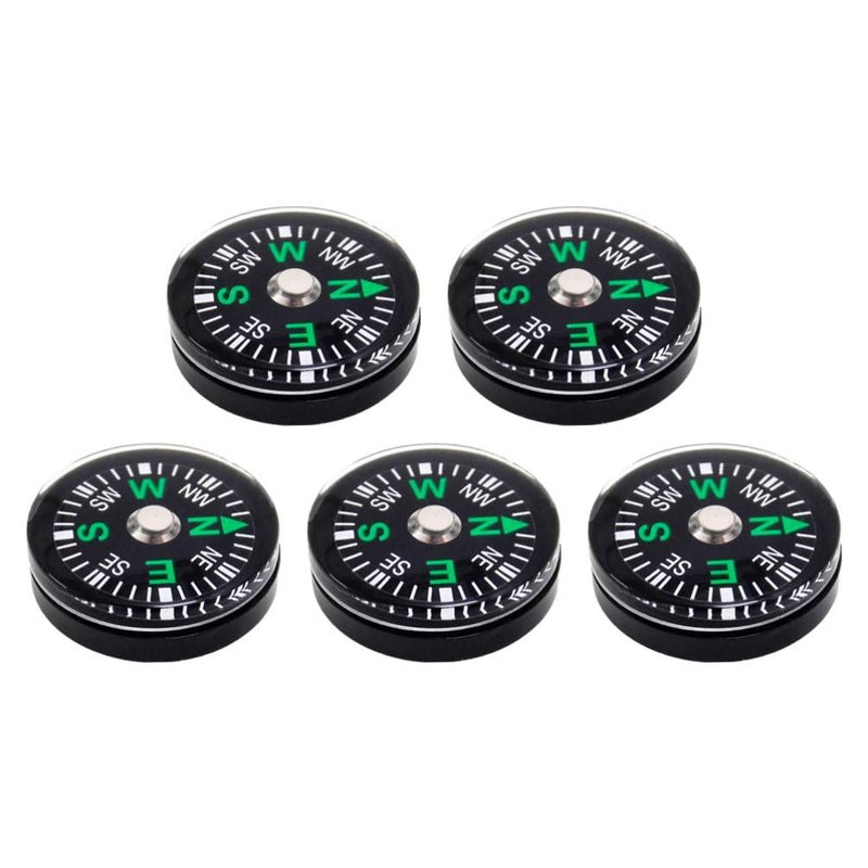 15mm Pocket Survival Button Compass Mini Backpacking Compass for Boating Camping Hiking 5PCS