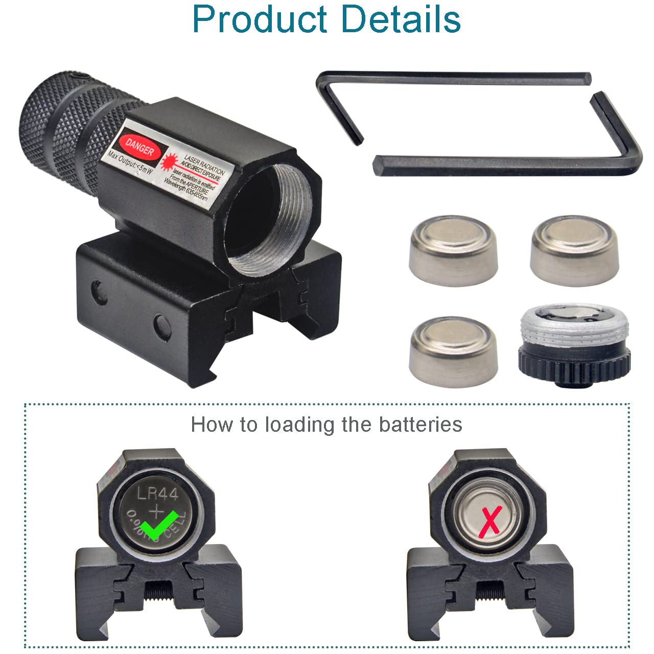 Compact Tactical Red Beam Laser Sight,Laser Dot Sight Scope for Rifles Pistols Handguns fits Standard 20mm/11mm Picatinny Rail Mount (Red Dot)