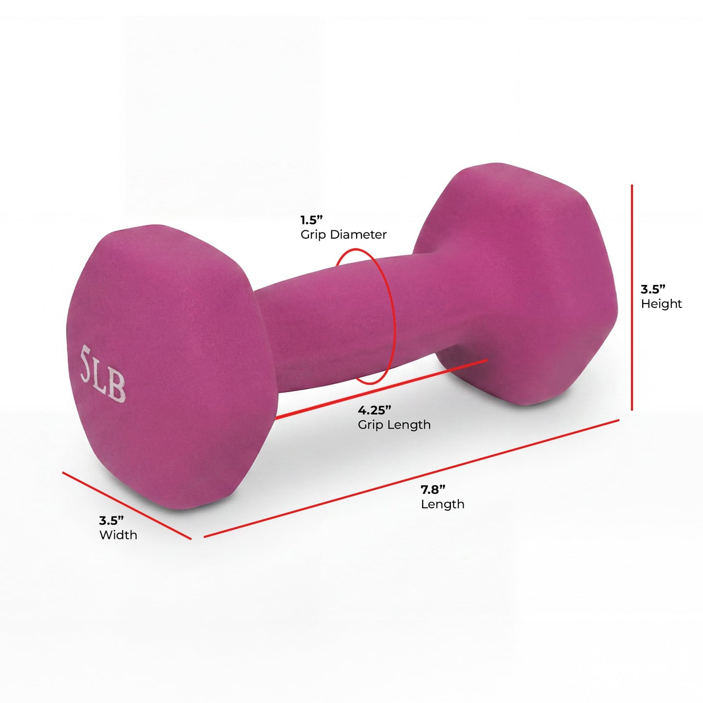 Sunny Health & Fitness Neoprene Dumbbell - 5 Lbs - Pair