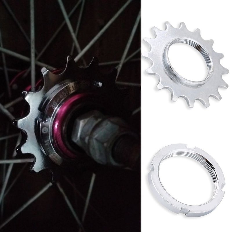 Keenso Fixed Gear Cog, Steel Freewheel Flywheel Single Speed Sprockets Parts for Fixed Gear (16T)