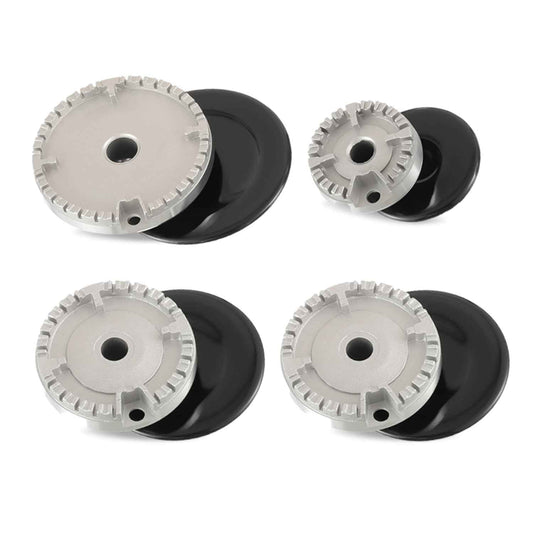 HUAREW Gas Stove Burner Caps Set, Cooker Hat Set Suitable for Most Gas Stove Burners, 1 Large, 1 Small, 2 Middle