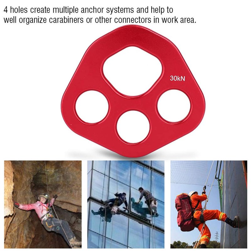 Mrisata Climbg Outdoor 9×8×1 Outdoor 4 Holes Paw Rigging Plate Rock Climbing Multi Anchor Point Connector Gear