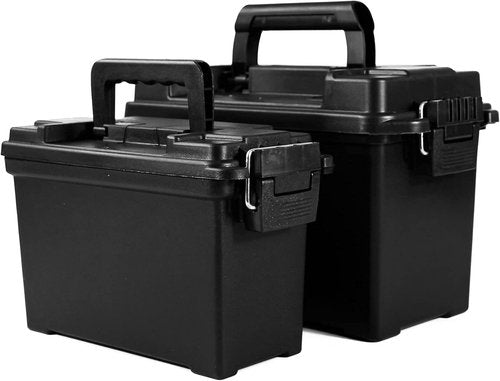 GUGULUZA Plastic Ammo Cans - 2-Pack Lockable Waterproof Storage Containers for Hunting Gear | Stackable Design