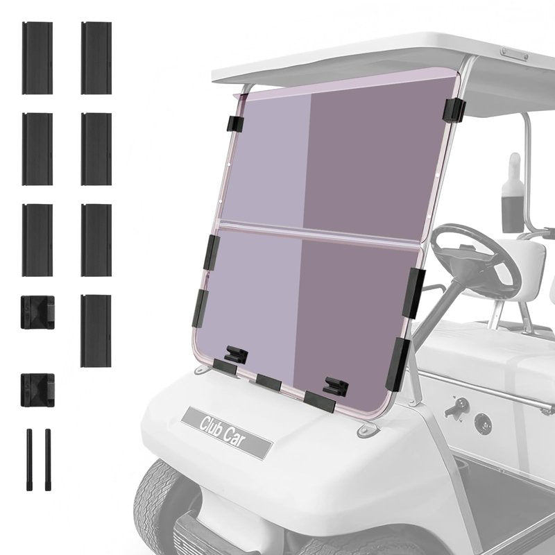 VPAHub Club Car DS OLD Flip Flop Compact Golf Cart Windshield, Tinted Color, 3/16" Thickness, Fits Club Car DS 1982-2000.5