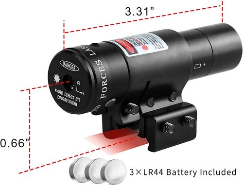 Beileshi Adjustable Dot Laser Sight Compact Tactical Red Laser Sight with Picatinny Mount Allen Wrenches for Hunting