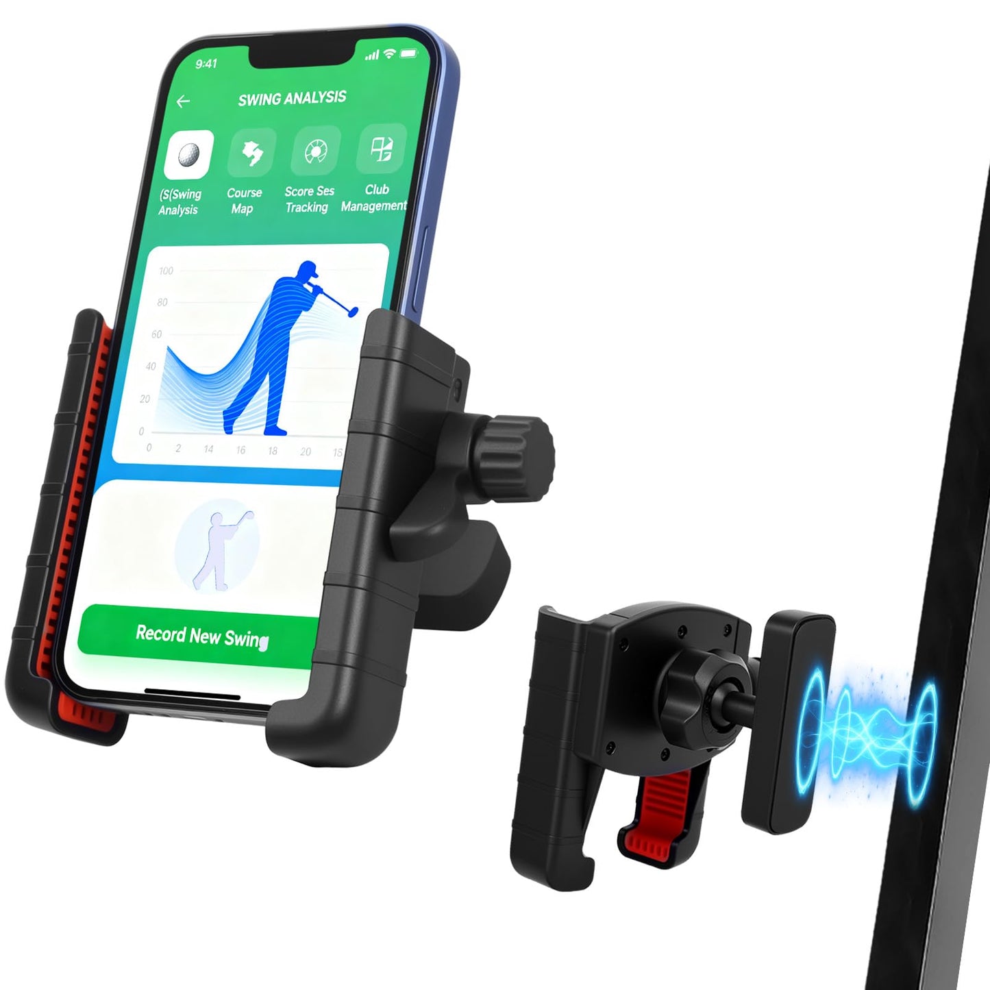 ellrkr Magnetic Golf Cart Phone Holder,Ultra Strength Magnetic Golf Cart Mount Phone Holder Compatible with Club Car EZ-GO Yamaha,The Perfect Golf Cart Accessory Gift for Golfers