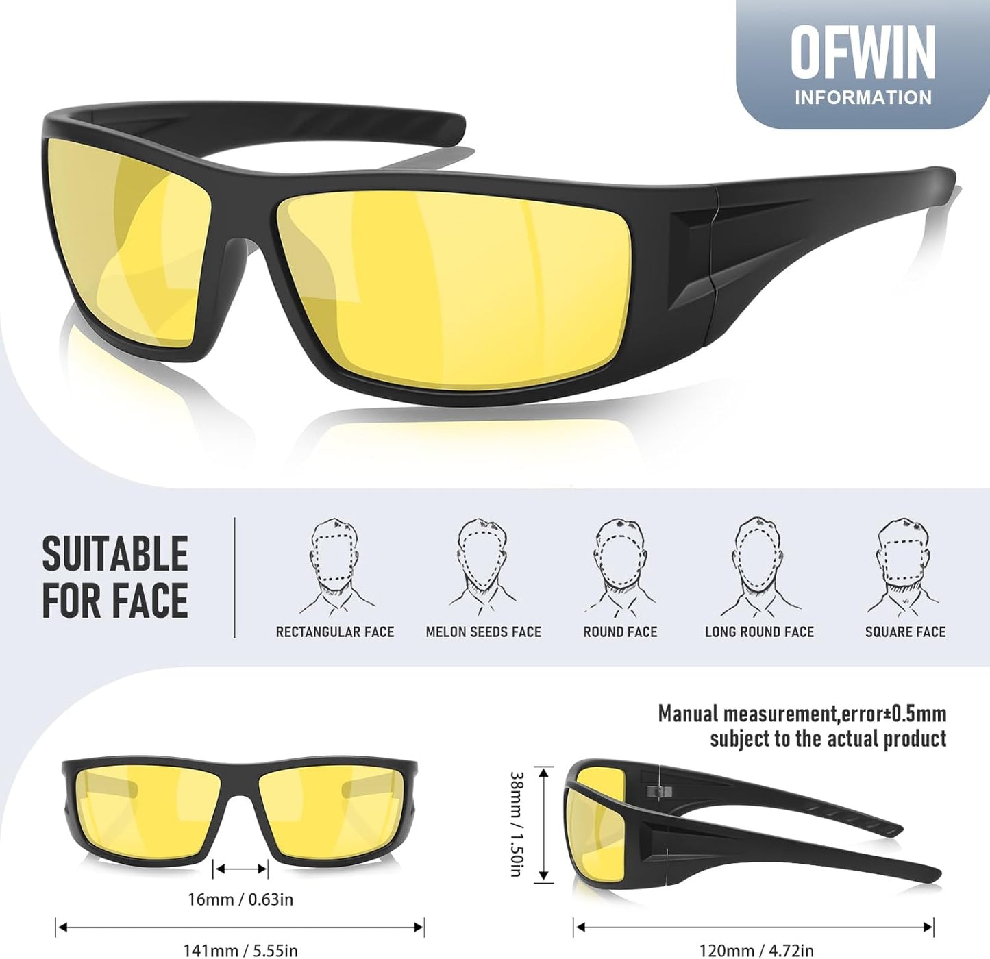 Polarized Sports Sunglasses - Unbreakable Frame for Cycling & Fishing | UV400 Protection