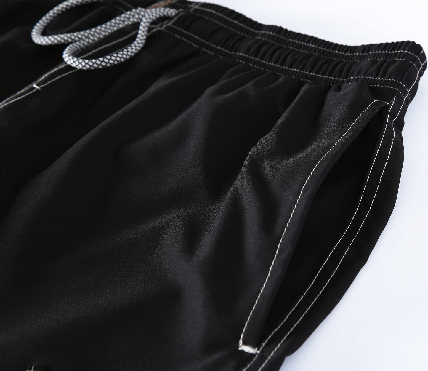 ELETOP Men's Swim Trunks Quick Dry Bathing Suit Swimming Board Shorts Mesh Lining Beach Swimwear Cargo Gradient Black 3XL