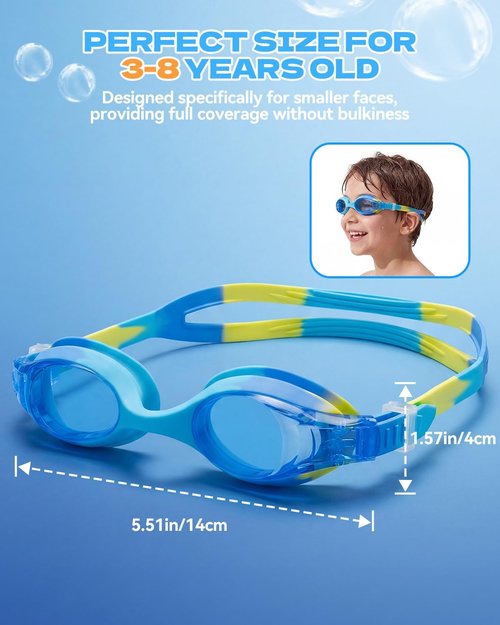 Aegend Swim Goggles for Kids - Anti-Fog Comfort Fit for Ages 3-8 | Perfect for Little Boys & Girls