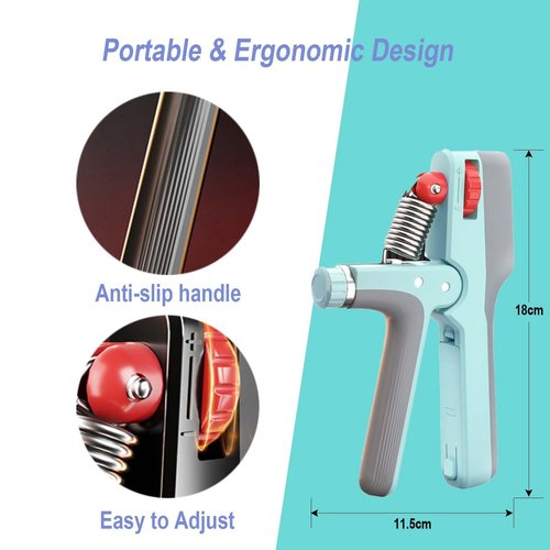 Hand Grips for Strength Training, 10-132LBS Grip Strength Trainer with Counter & Timer, Rechargeable Hand Squeezers for Strength Finger Trainer Digital Memory with Prepared Asist-spring, for Fitness Equipment White