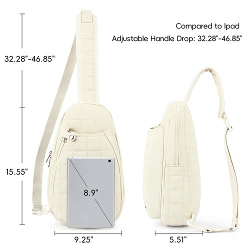 CLUCI Pickleball Bag for Women, Quilted Crossbody Bags for Women Men, Puffer Travel Sling Chest Bag
