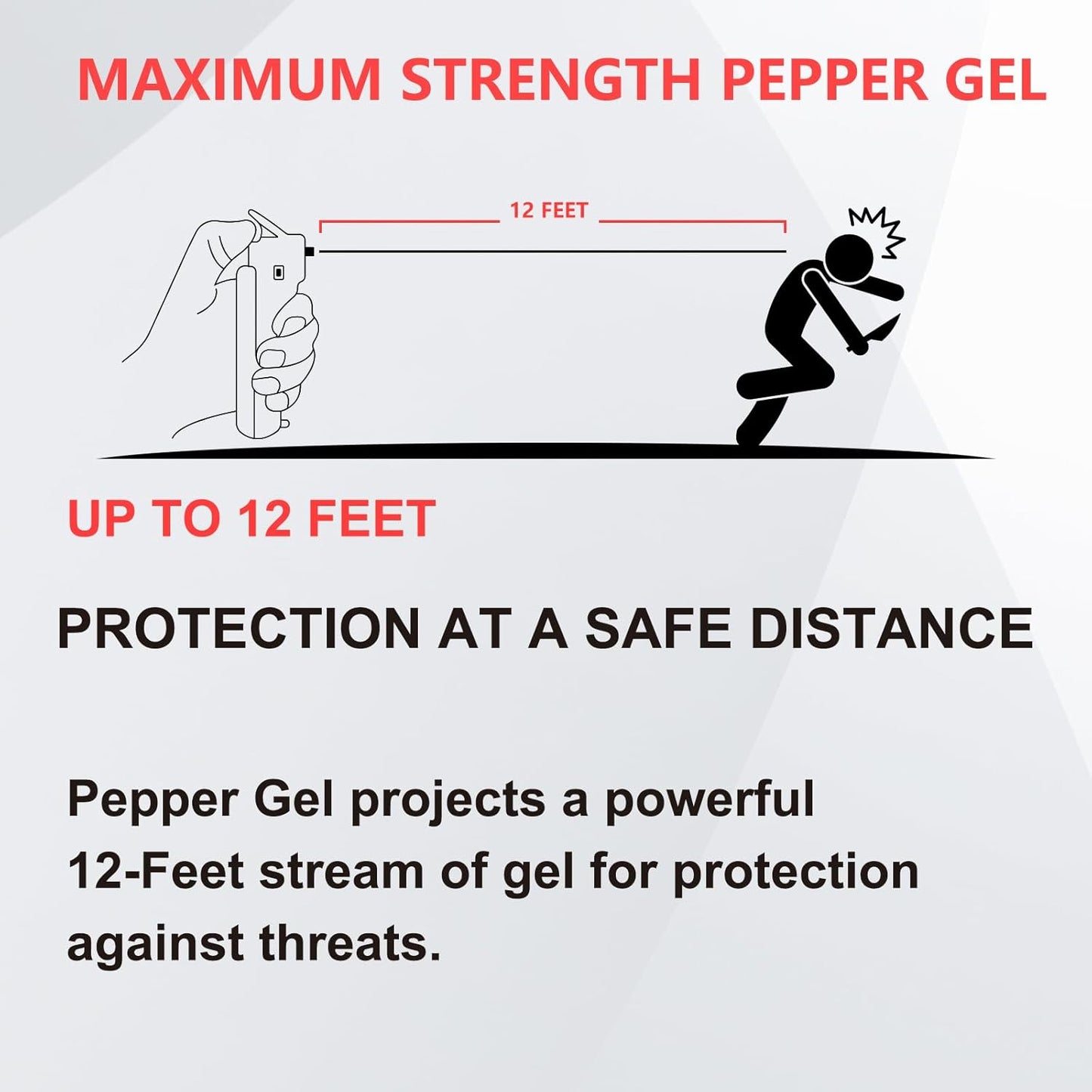 Skiennix 3-in-1 Pepper Spray Set - Max Strength Pepper Gel, Strobe Light & 130 dB Siren for Women