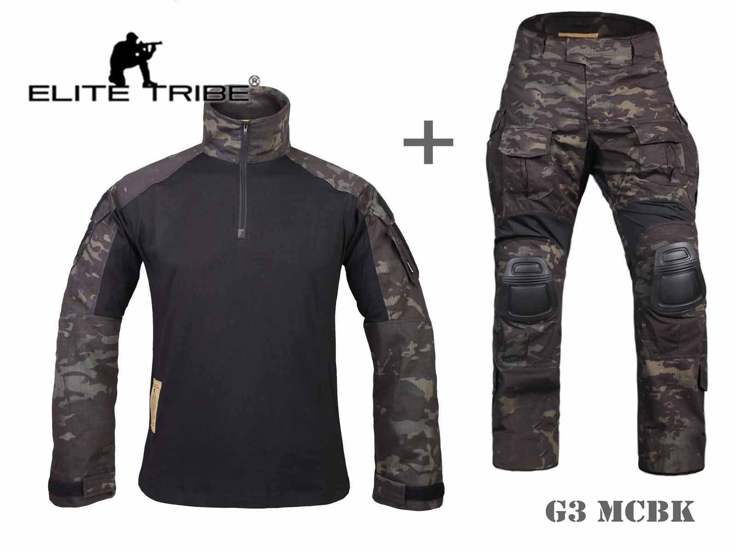Emerson Airsoft Military bdu Tactical Suit Combat Gen3 Uniform Shirt Pants (Multicam Black, X-Large)