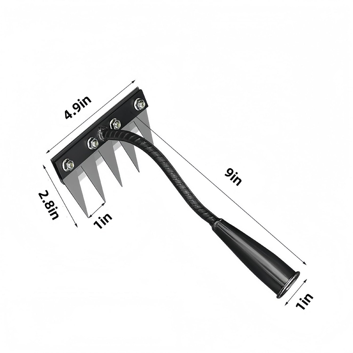 2025 New Gardening Hand Weeder Tool，Gardenia Iron Weeding Rake ，Manual Weeder Tool with Detachable Blades，Tool for Effortless Weed Removal， Flower Beds & Vegetable Patches (No Wooden Handle)